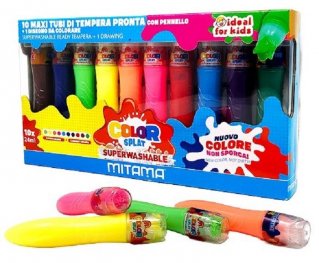 Темперни бои MITAMA Color Splat, 5 цв. неон, 5 интензивни цв.,тубички 24 мл с четка