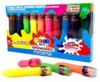 Темперни бои MITAMA Color Splat, 5 цв. неон, 5 интензивни цв.,тубички 24 мл с четка