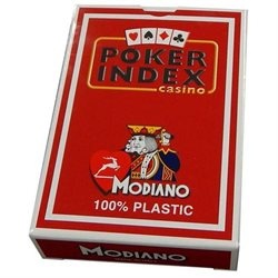 Карти за игра Modiano Poker Index червен
