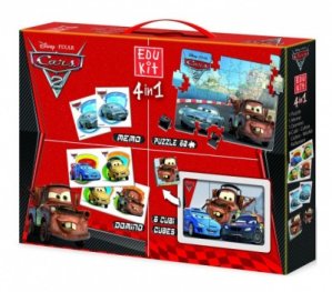 Cars 2 4 in 1: Memo; Domino; Puzzle; Cubi - 13737