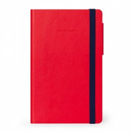 Бележник с редове червена корица - среден Legami
