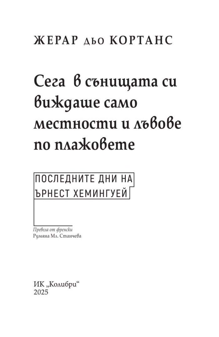 Сега в сънищата си виждаше само местности и лъвове по плажовете