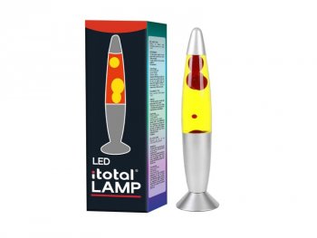 Лава лампа LED - Жълта течност, червен восък XL2677