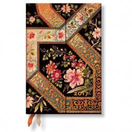Бележник Paperblanks Dayplanners 2017 Filigree Floral Ebony, Mini/ 3301