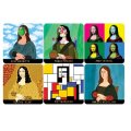 Комплект от 6 квадратни подложки за чаши - Мона Лиза - CARTES D'ART