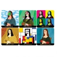 Комплект от 6 квадратни подложки за чаши - Мона Лиза - CARTES D'ART