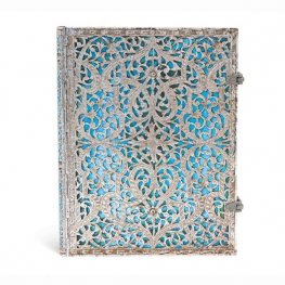 Бележник Paperblanks - Silver Filigree / Maya Blue / Ultra / Lined