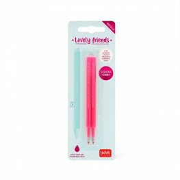Комплект от 2 пълнителя за гел химикалка Legami Lovely Friends - Неоново розово