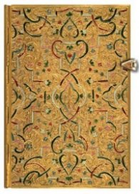 Бележник Paperblanks Gold Inlay Midi, Lined/ 5337