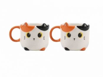 Комплект от 2 чаши за еспресо iTotal - Оранжеви котета