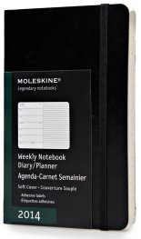 Бележник Moleskine 2012 12 Month Weekly Notebook Black Soft Cover Pocket [7146]