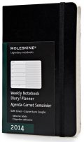 Бележник Moleskine 2012 12 Month Weekly Notebook Black Soft Cover Pocket [7146]
