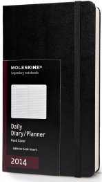 Бележник Moleskine 2014 12 Month Daily Planner Large Hard Cover Black [5654]