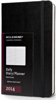 Бележник Moleskine 2014 12 Month Daily Planner Large Hard Cover Black [5654]