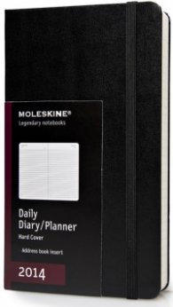 Бележник Moleskine 2014 12 Month Daily Planner Large Hard Cover Black [5654]