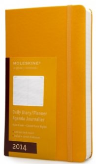 Бележник Moleskine 2014 12 Month Large Hard Cover Daily Planner Yellow Orange [6057]