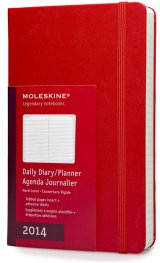 Бележник Moleskine 2014 12 Month Daily Planner Large Hard Cover Red [5746]