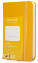 Бележник Moleskine 2014 12 Month Weekly Planner Extra Small Hard Cover Yellow Orange [5630]