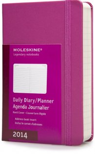 Moleskine 2014 12 Month Pocket Hard Cover Daily Planner Magenta [6613]