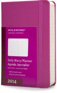 Moleskine 2014 12 Month Pocket Hard Cover Daily Planner Magenta [6613]