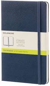 Moleskine Classic Notebook, Large, Plain, Sapphire Blue, Hard Cover [3687]