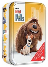 4 книжки за оцветяване със стикери в метална кутия - The secret life ot Pets